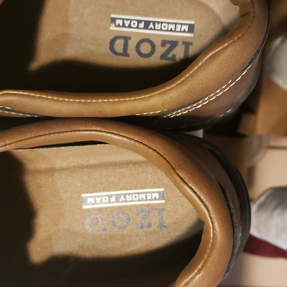 Izod memory foam comfy slip ons men's sixe 13 brown. Never worn